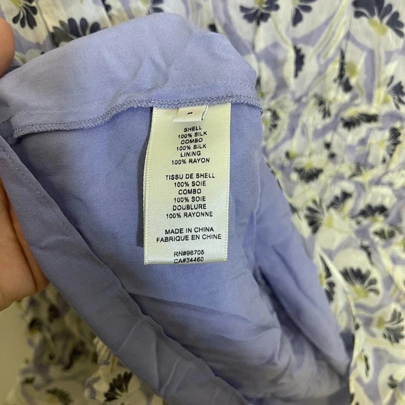 NWT Rebecca Taylor Deco Floral Print Silk Blouse - Fleur Aster Ruffle Peplum - Picture 7 of 7